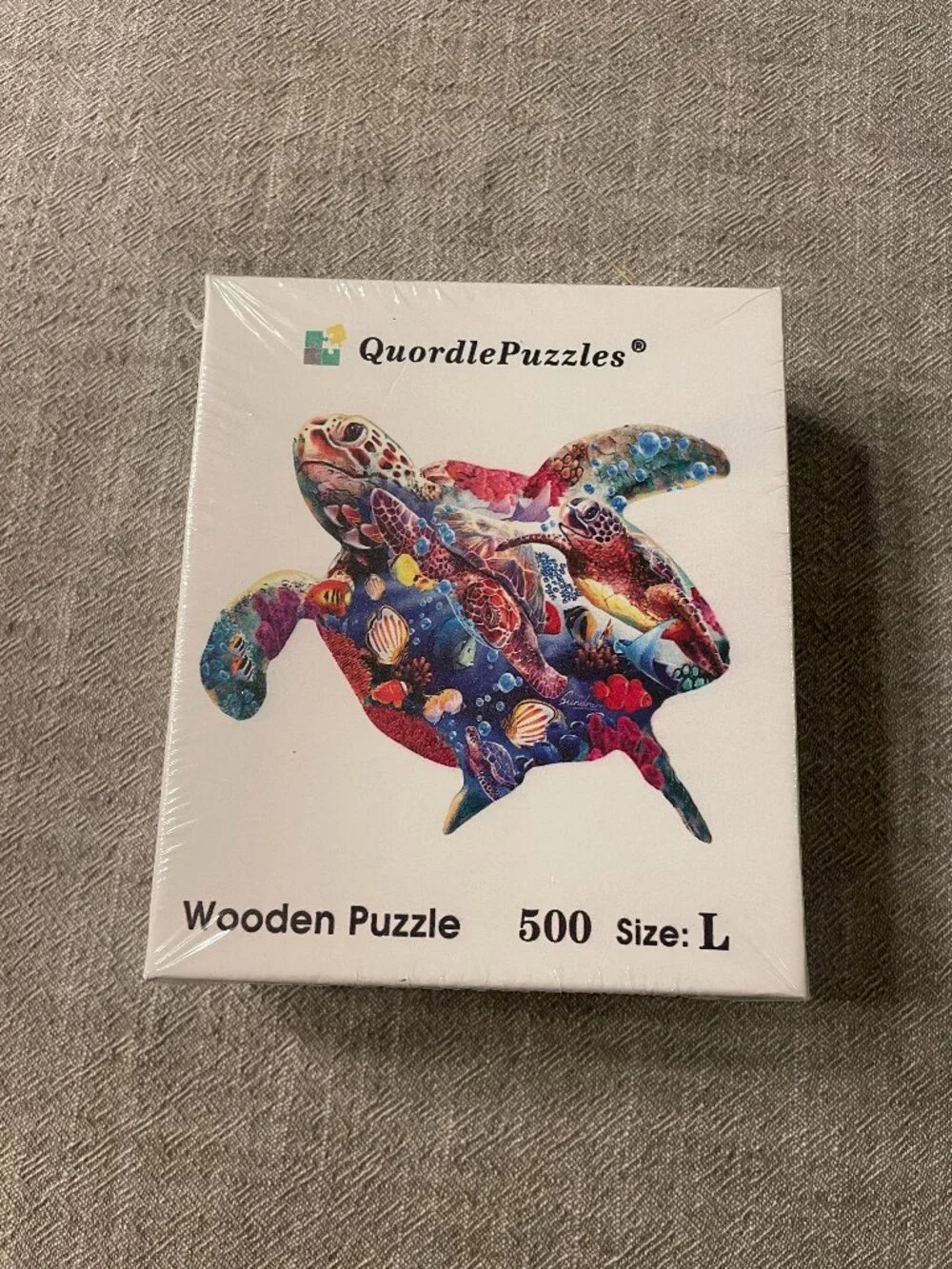 Quordle Puzzle Ancient Sea Turtle: Size Large Wooden Puzzle NIB 500!